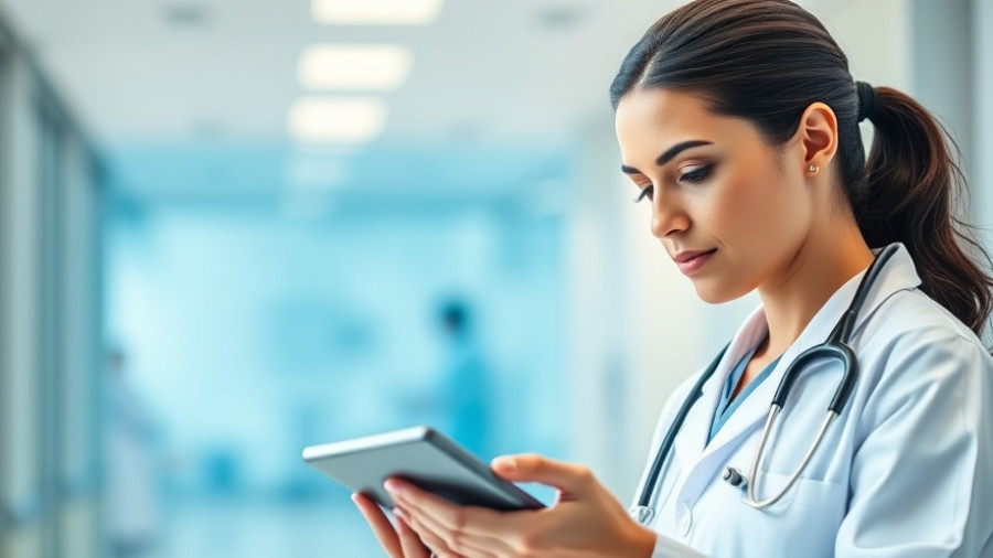 Healthcare IT observability: professional using tablet.