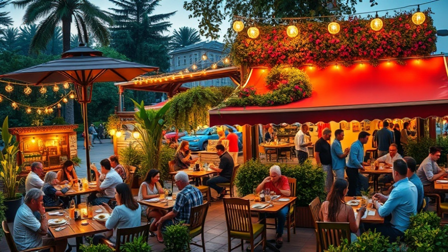 Best patio restaurants Houston: vibrant outdoor dining collage.