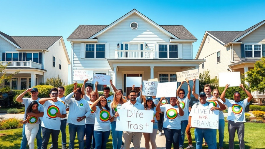 M/I Homes Charlotte group supports cancer research in front of suburban house.