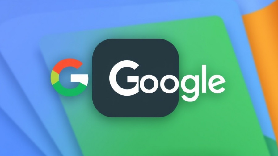 Minimalistic app icon with Google's logo, colorful tabs