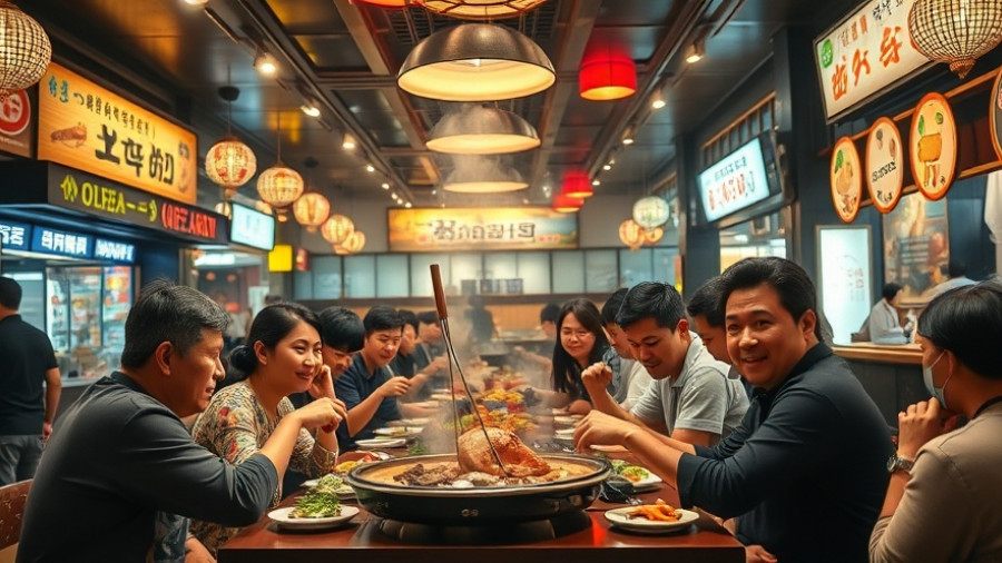 Diners enjoying Korean BBQ Houston, lively restaurant scene.