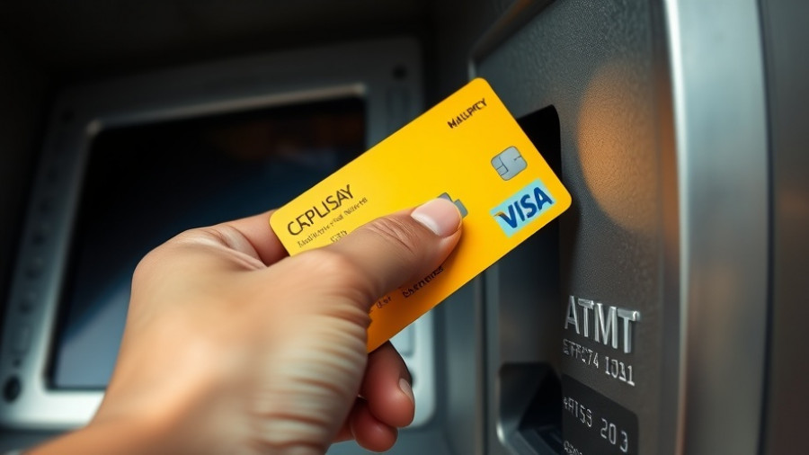 Earned Wage Access depicted with a card being used at an ATM.