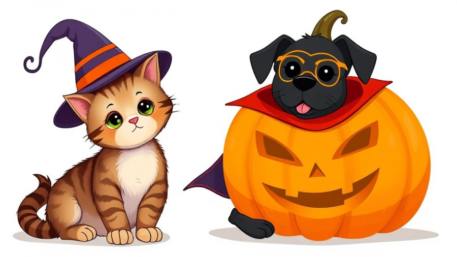 Cat and dog in Halloween costumes, related to Atlanta free events.
