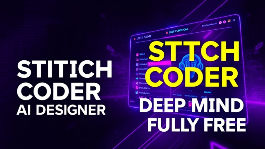 Google Stitch 3.0 AI coding agent promotional graphic.