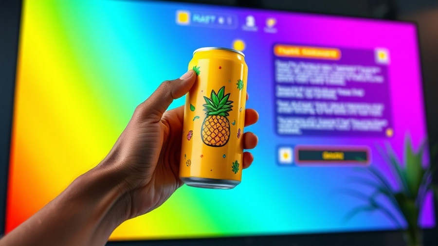 Adobe Express AI Assistant interface creating a vibrant tropical drink design