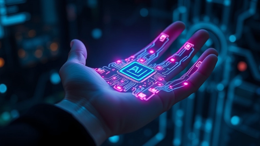 AI technology in hand symbolizing societal challenges.