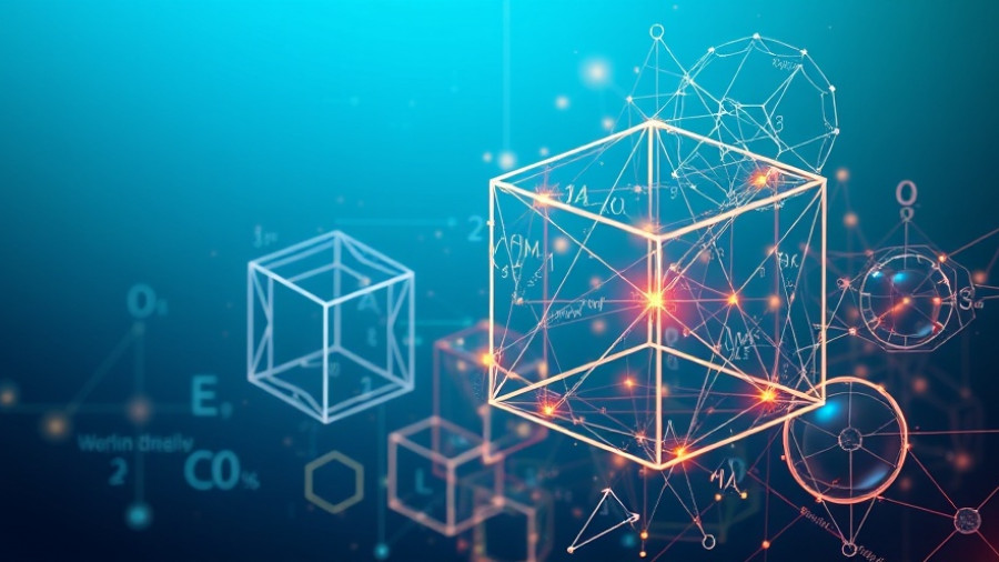 AI advancements in mathematics illustration with formulas and shapes.