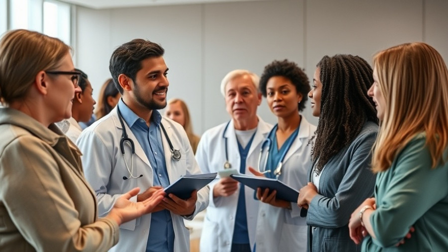 Healthcare experts discussing cloud technology in healthcare innovations.