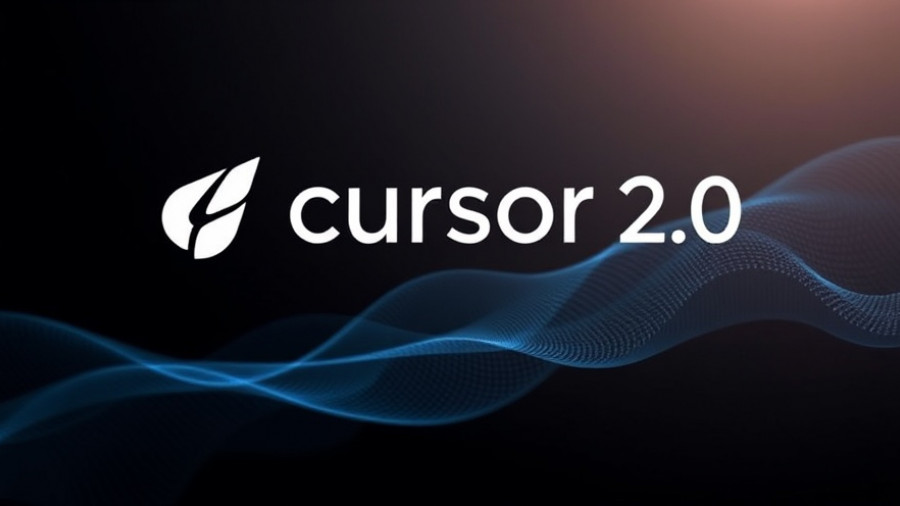 Cursor 2.0 logo with digital wave background, AI coding innovations.