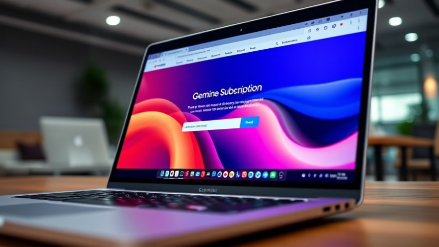 Laptop screen showing free AI Pro access India upgrade.