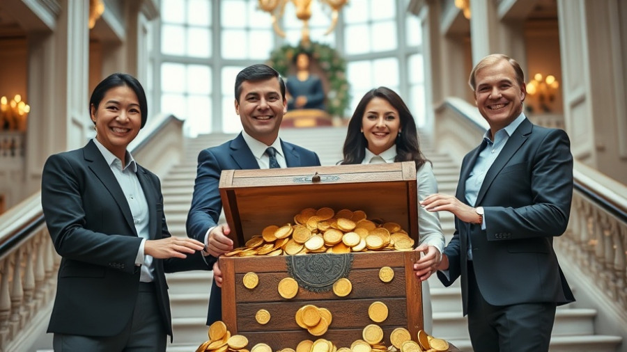 OpenAI IPO valuation concept with treasure chest of coins.