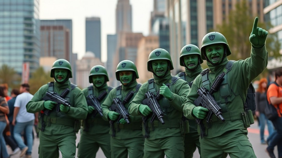 Toy soldiers costumes at urban event, North Carolina Halloween Costume Stores.