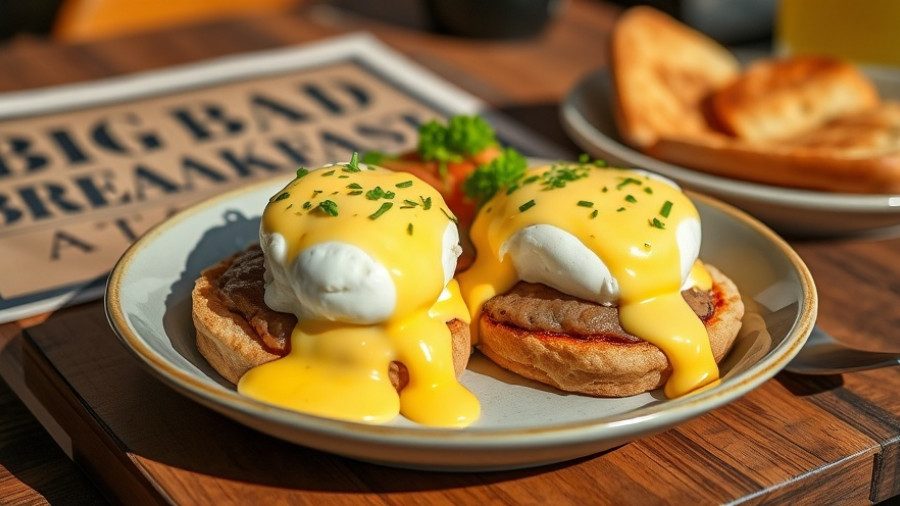 Eggs Benedict at Big Bad Breakfast Atlanta with natural light and vivid colors.
