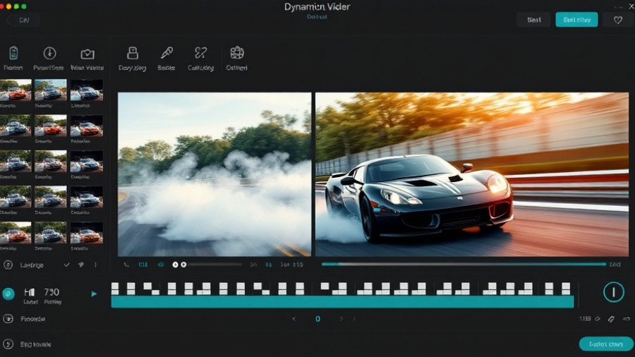 Adobe AI video editing interface with car drift footage.