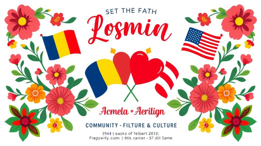 Colorful flyer for Romanian-American Festival in Matthews