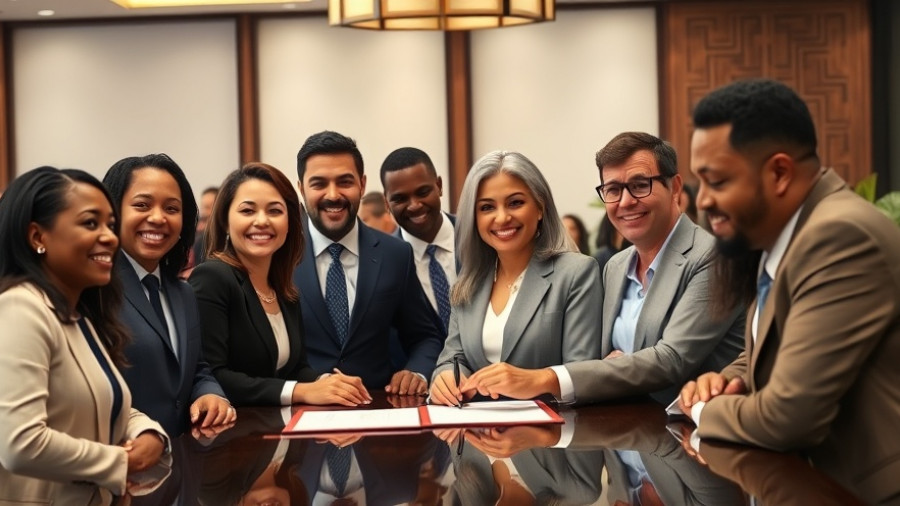 Danny Gokey signs with Red Street Records in a conference room.