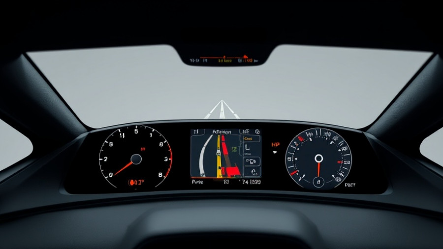 Sleek dashboard with live lane guidance on digital display.