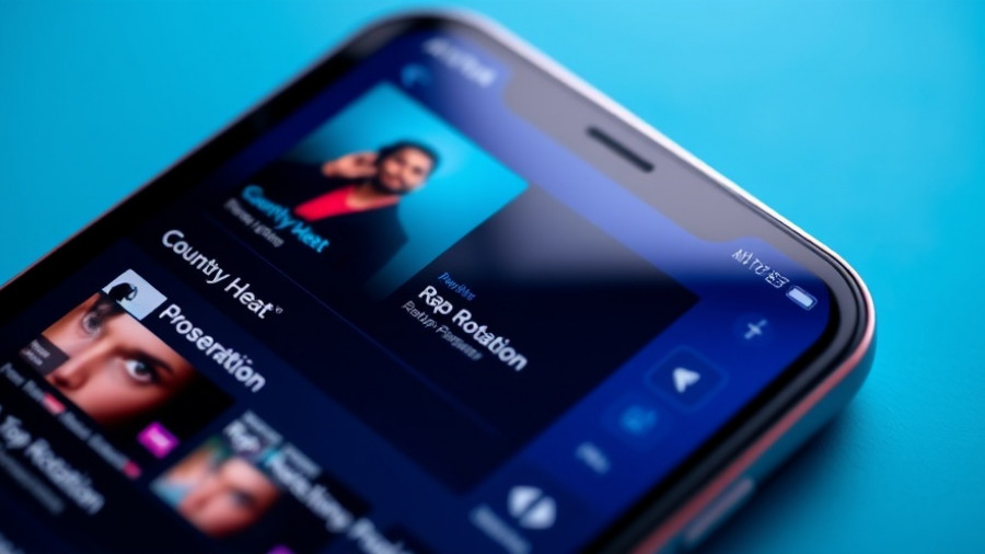 Smartphone music app interface showcasing playlists, Alexa Plus music app integration feature.