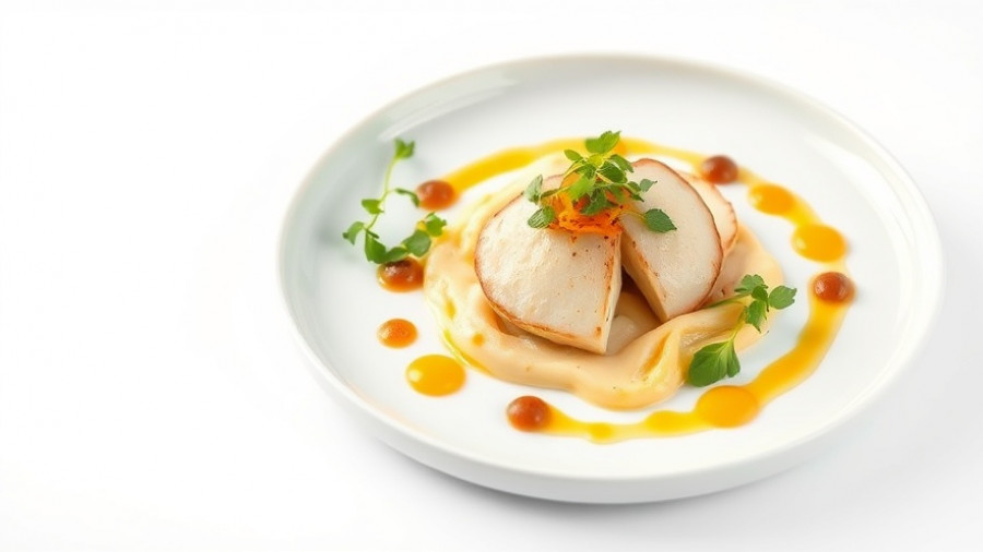 Michelin Guide Awards New Orleans gourmet dish with artful presentation.