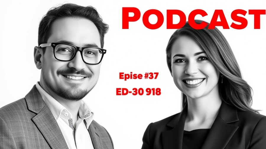 Podcast portrait of two professionals in black and white for Small Business Saturday.