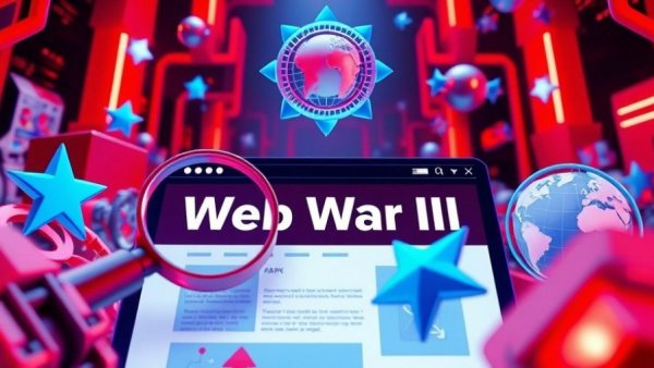 Futuristic 3D digital battle scene with symbols for AI browsers and ChatGPT Atlas.