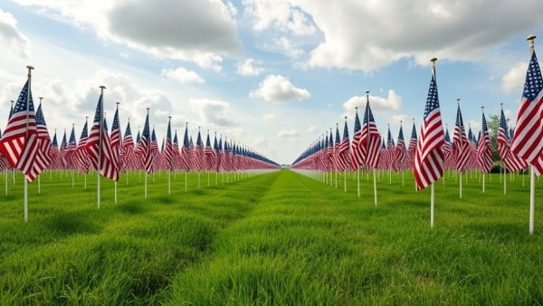 American flags display for Celebrate Veterans Day 2025 in Nashville.
