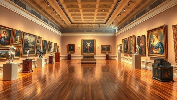 Mint Museum art gallery showcasing paintings and sculptures to address food insecurity.