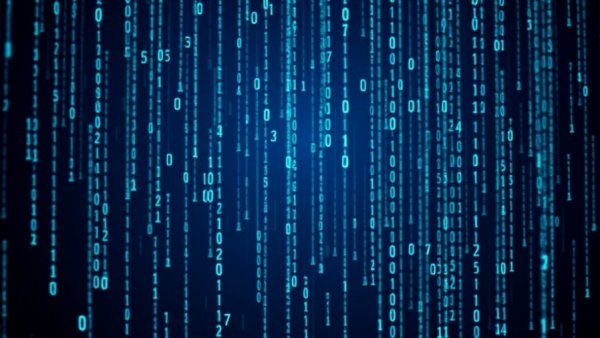 Digital screen with blue binary code, representing ClickFix security threat.