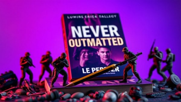Never Outmatched book cover showcasing military strategies in marketing.