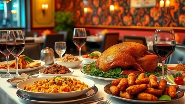 Miami restaurants Thanksgiving 2025 feast with gourmet dishes.