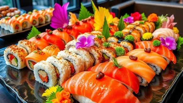 Colorful sushi platter showcasing best sushi in Sugar Land.