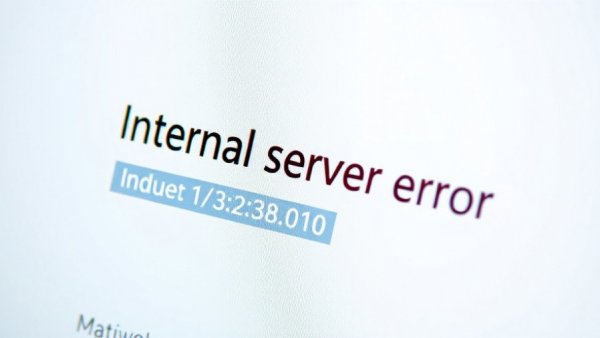 Internal server error message indicating website access issues, AI in cybersecurity.