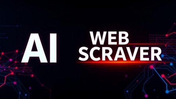 AI web scraper digital banner with sleek interface and text.