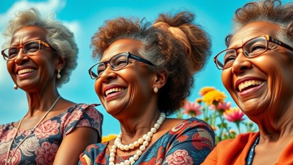Collage of older Black women against a vibrant background for Rissi Palmer.