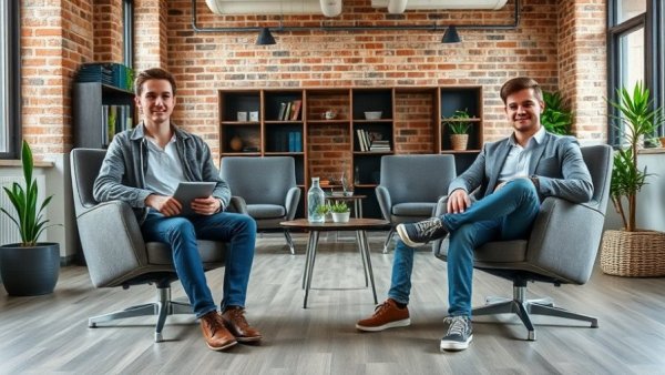 Young professionals in office, highlighting AI-driven safety solutions.