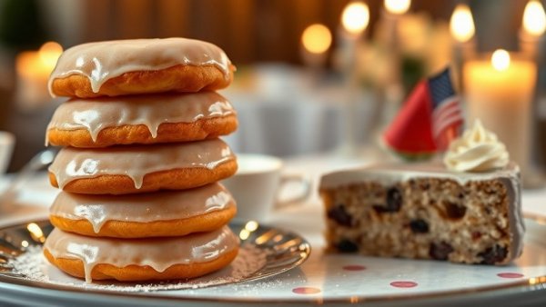 Delicious dessert and doughnuts in a cozy Winston-Salem dining setting.
