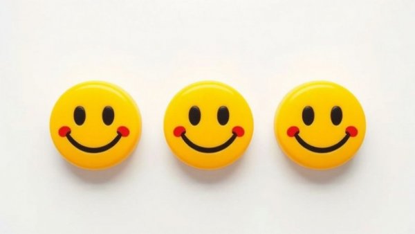 Pixelated yellow smiley faces conveying cheerful health technology.