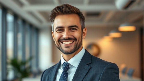 Professional in office setting representing remote work in healthcare.