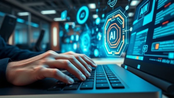 Typing on a keyboard with holographic AI graphics demonstrating AI safety vulnerabilities.