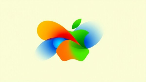 Abstract Apple logo design in vibrant colors