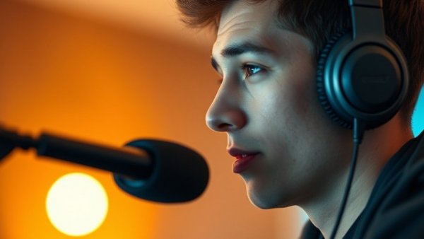 Young man discussing AI creativity with thoughtful expression.