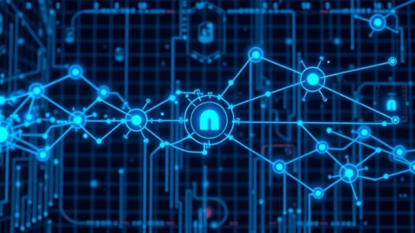 Futuristic digital interface of self-optimizing AI pipelines.