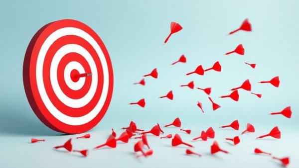 Target with scattered darts, representing Microsoft AI sales targets