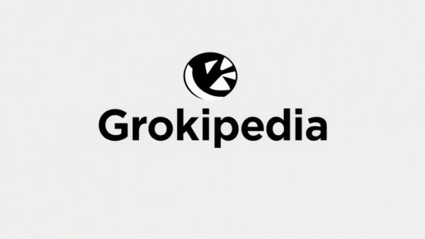 Grokipedia Wikipedia black and white logo design.