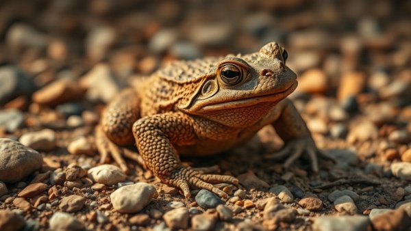 Puerto Rican Crested Toad on rocky ground, showcasing conservation efforts.
