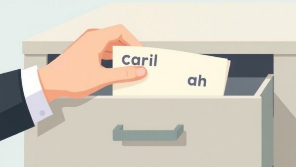 Cartoon of a hand placing 'confidential' file into a drawer, AI online security theme.