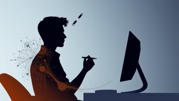 Conceptual illustration of patenting AI-assisted inventions, contrasting human creativity and AI output.