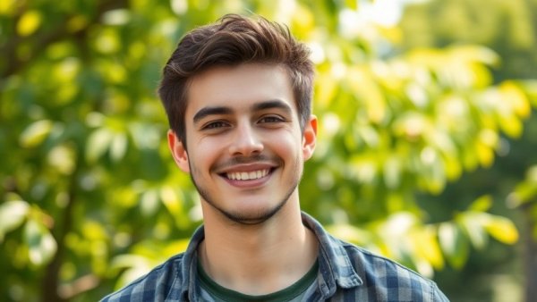 AI influencers disrupting the creator economy: Smiling man in nature.