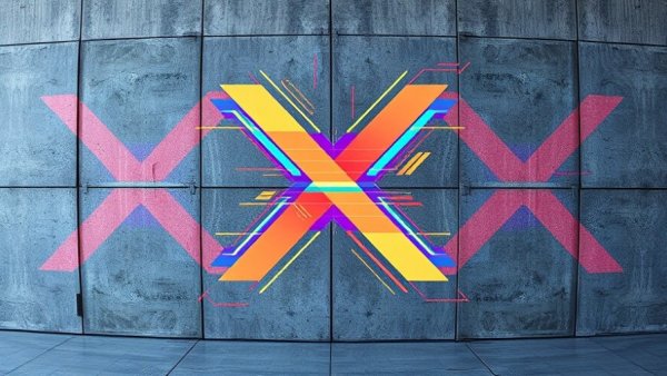 Bold X shapes with vibrant colors representing future technology regulation.