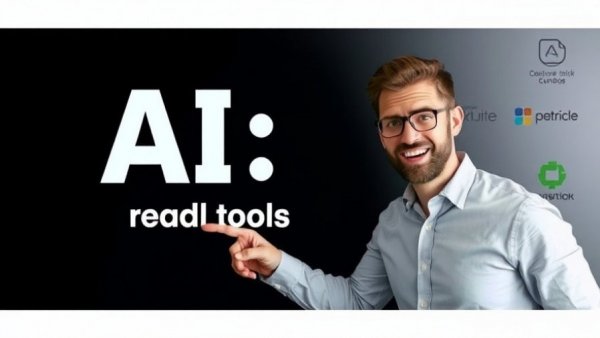 Enthusiastic person promoting AI creativity tools with vibrant design.